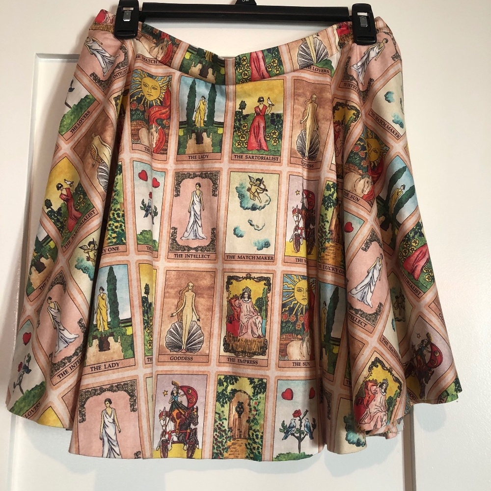 Alice + Olivia Blaise Tarot Card Fortunada Print Mini Skirt Cotton Mystical